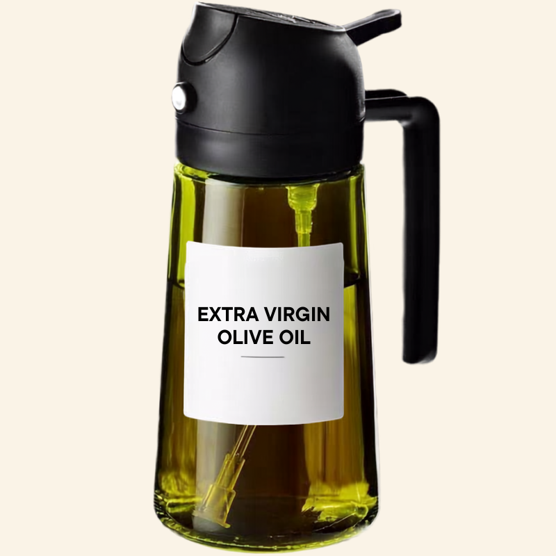2-in-1 Glass Oil Sprayer & Pour Bottle – Light-Proof